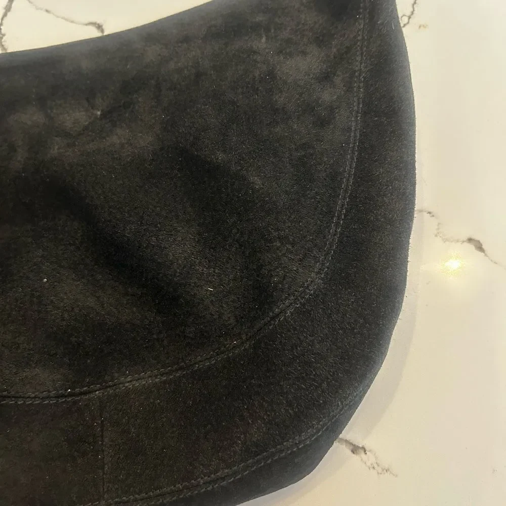 GANSON Black Suede Shoulder Bag